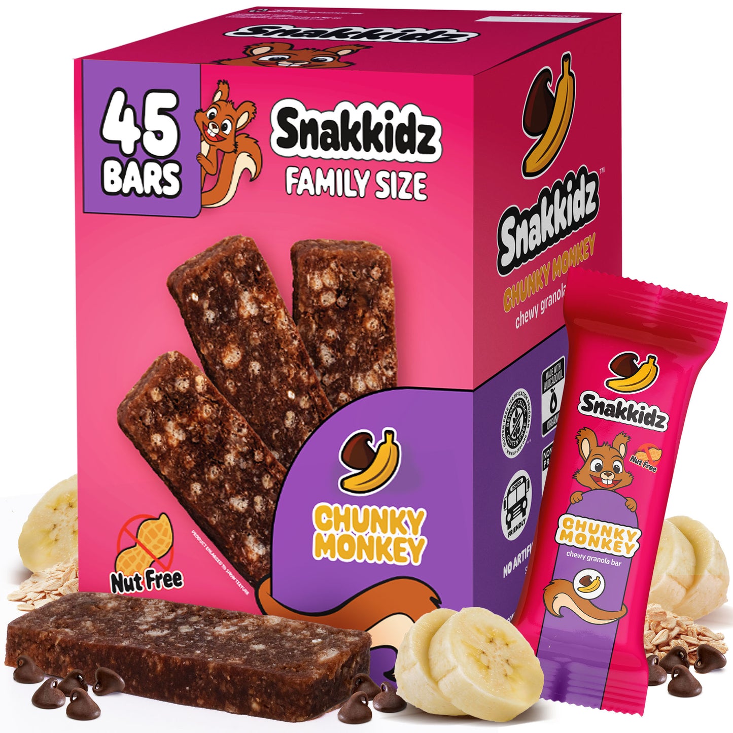 Chunky Monkey Granola Bar 45 Count